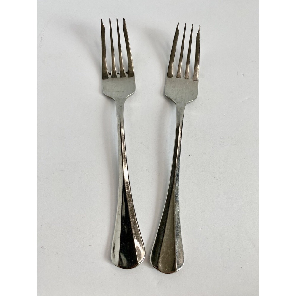International Lyon Symmetry Stainless Salad Forks 7 1/4" Vintage Lot Of 2
